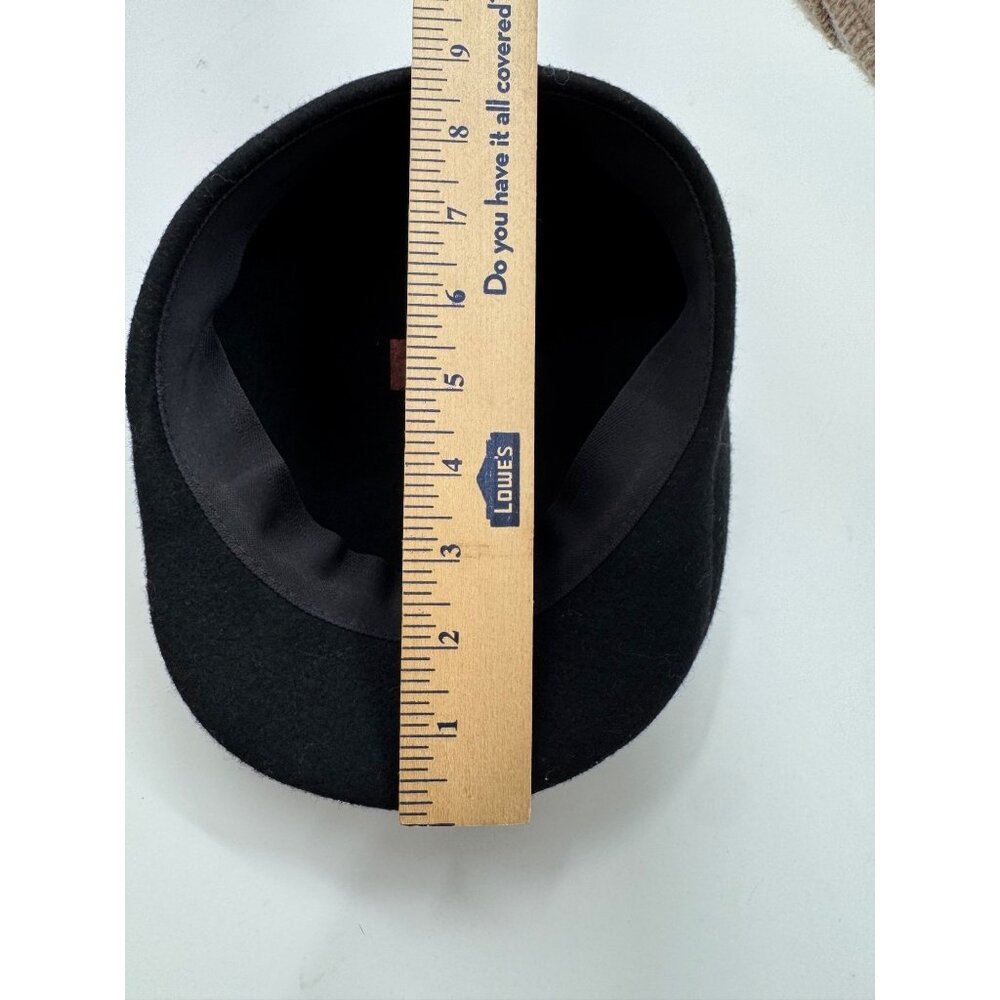 Kangol Carimac 100% Wool Black Flat Cap Made In England Size L - Picture 9 of 9